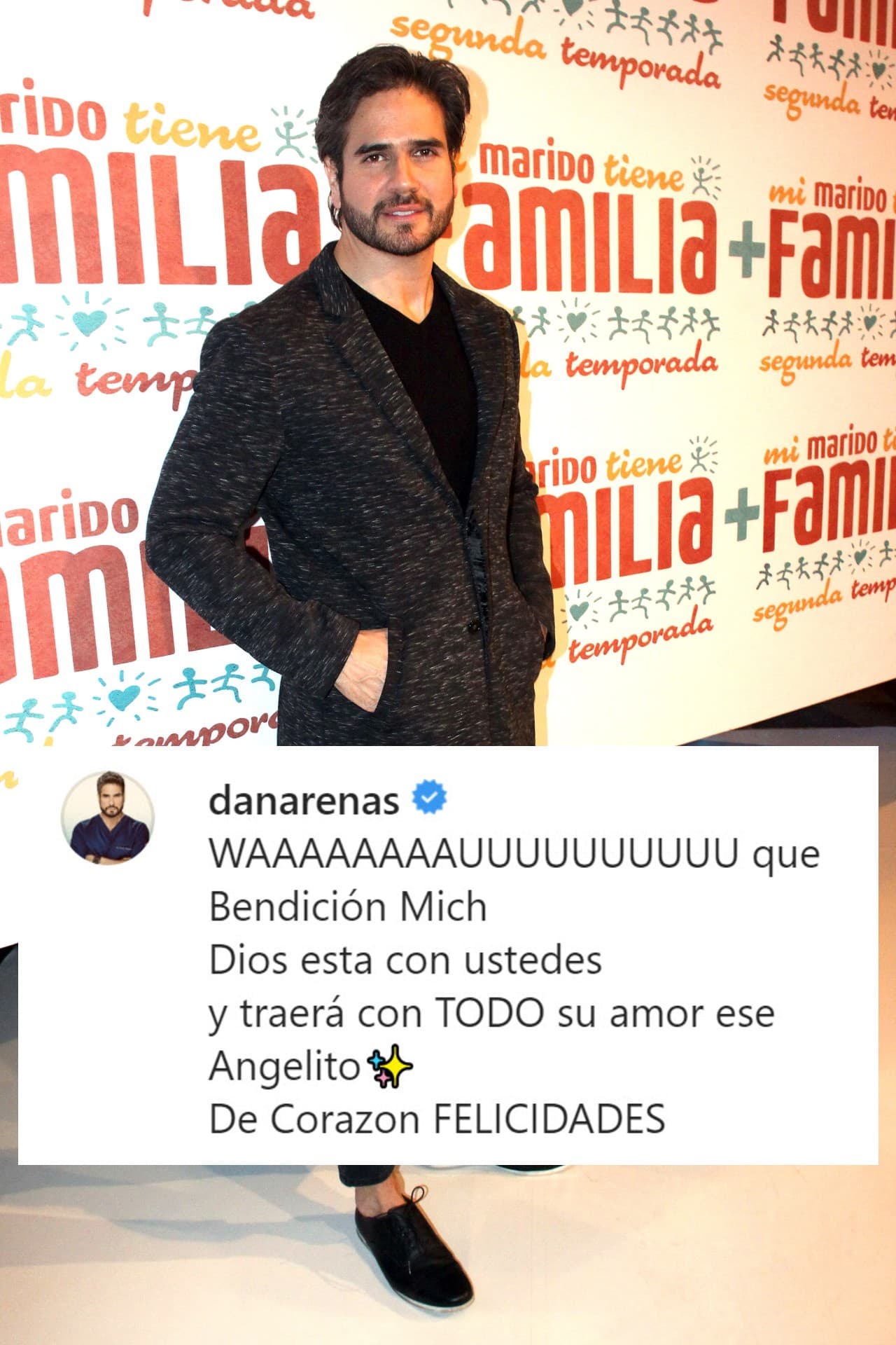 El actor colombiano 
<b>Daniel Arenas</b> le mandó bendiciones a su "angelito" y muchas felicidades.