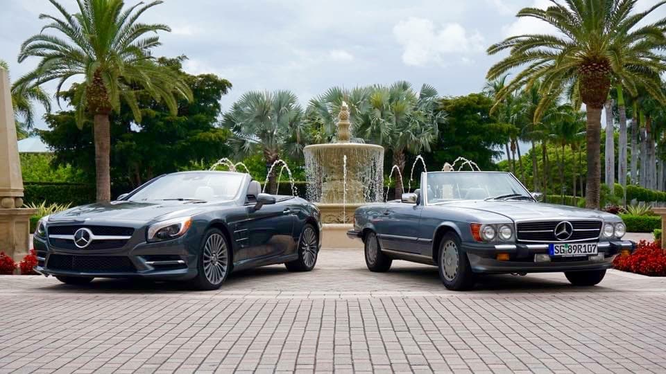 27 años separan a este SL 550 (izquierda) de 2016 y este 560 SL de 1989,propiedad el segundo de ellos del autor de esta galería.
