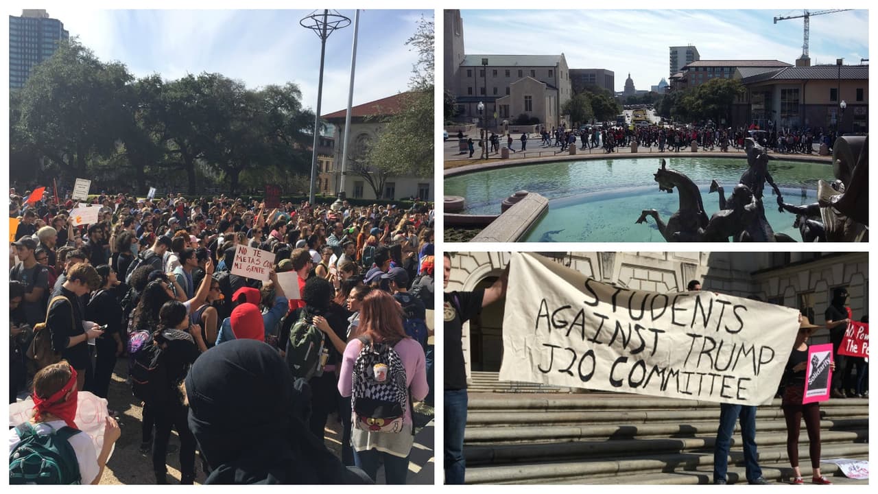 Cientos de personas protestan contra Trump en Austin durante su primer día de gobierno 