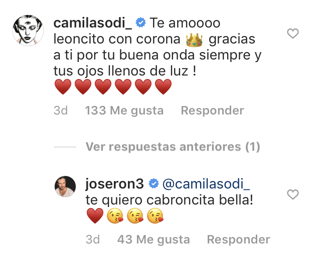 Camila respondió al mensaje también con mucho agradecimiento.