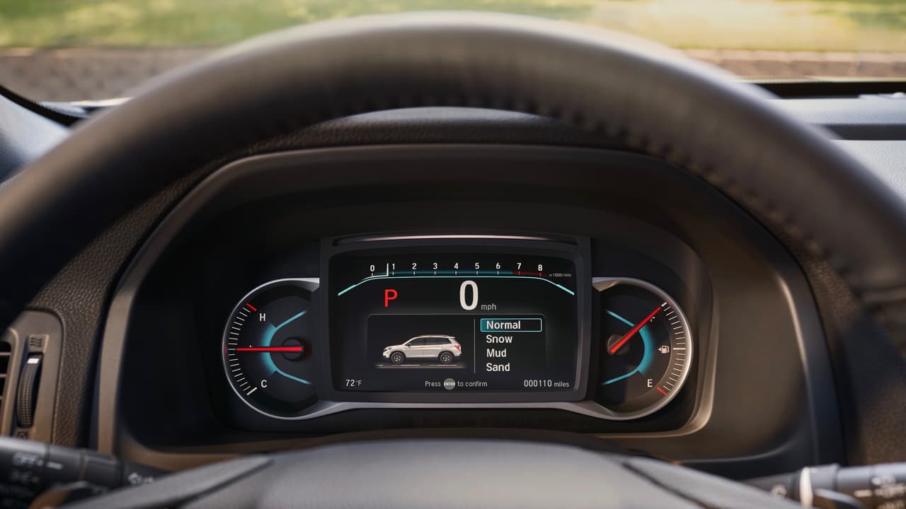 Los instrumento de la nueva Honda Passport son de aspecto futurista y nos recuerdan, sin ser indénticos, a los que conseguimos en el nuevo Honda Civic.