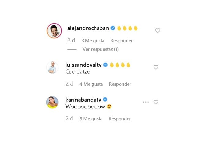 Compañeros del espectáculo como Alejandro Chabán, Luis Sandoval y Karina Banda, admiraron la figura de la actriz mexicana y las excelentes tomas de Alan Tacher.