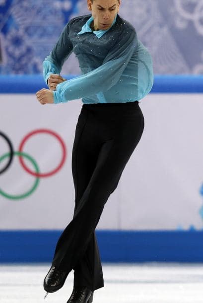 El alemán Peter Liebers realiza su presentación en los Juegos Olímpicos de Sochi. 