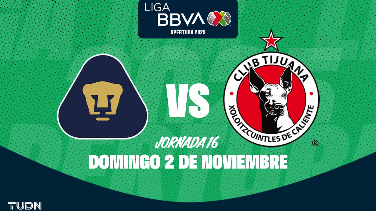 Horario y dónde ver el Pumas vs. Tijuana de la Jornada 16