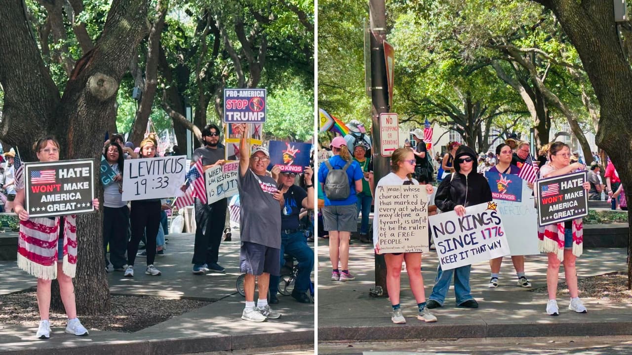 Cientos protestaron en Fort Worth por los derechos de los migrantes. Entre pancartas y consignas, la marcha “No Kings” transcurrió en paz. Policías llegaron en bicicleta y no se reportaron incidentes. Las calles de los vaqueros alzaron la voz con calma.