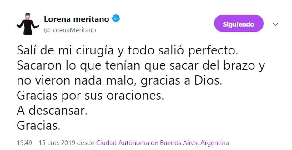 Así fue como la actriz de 48 años de edad informó a sus seguidores que, afortundamente, los médicos no detectaron algo maligno en dicha intervención.