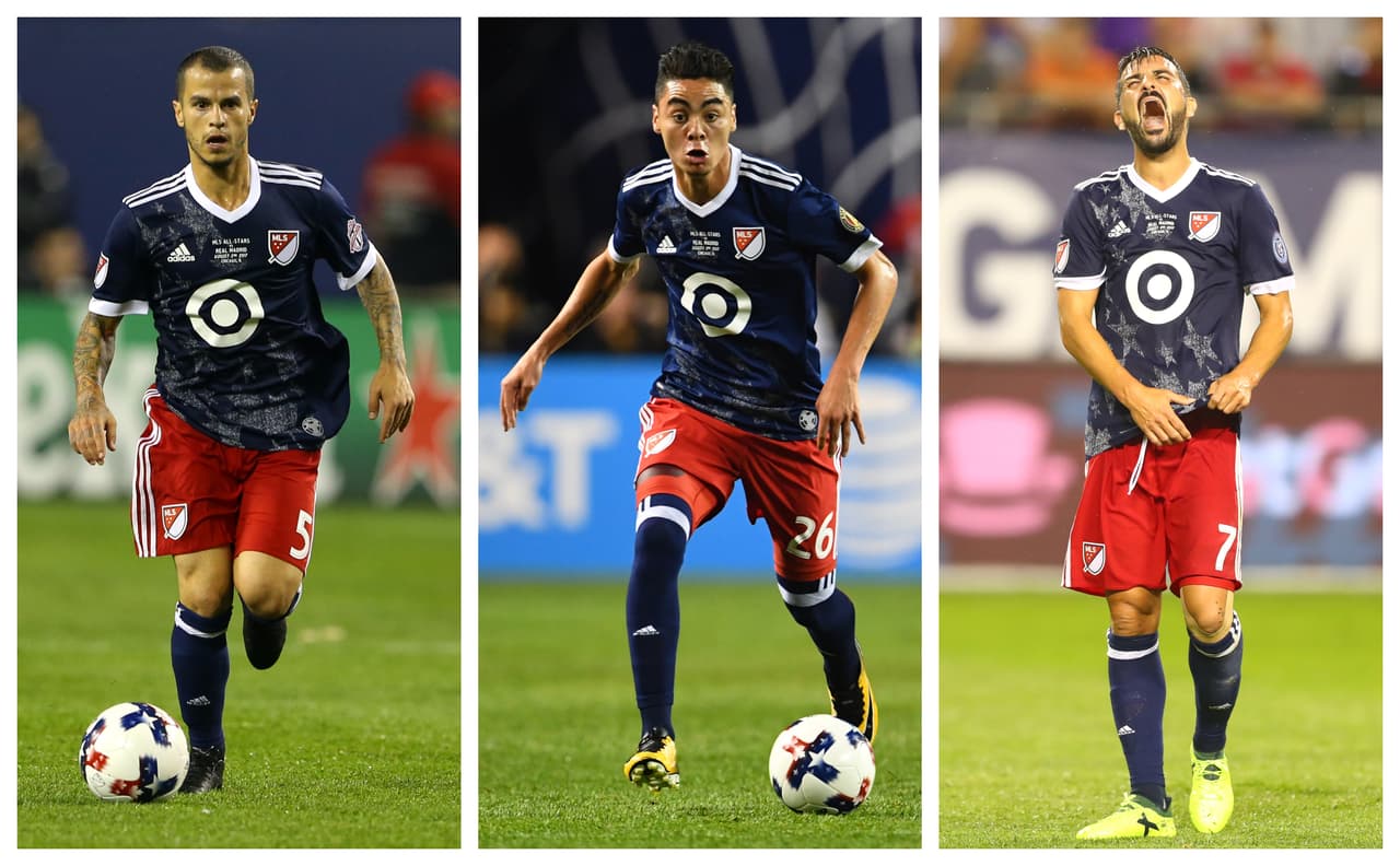 Fueron parte del Equipo de Estrellas de MLS en 2017, y volverán a serlo en 2018: Sebastian Giovinco, Miguel Almirón y David Villa. (USA Today Images)