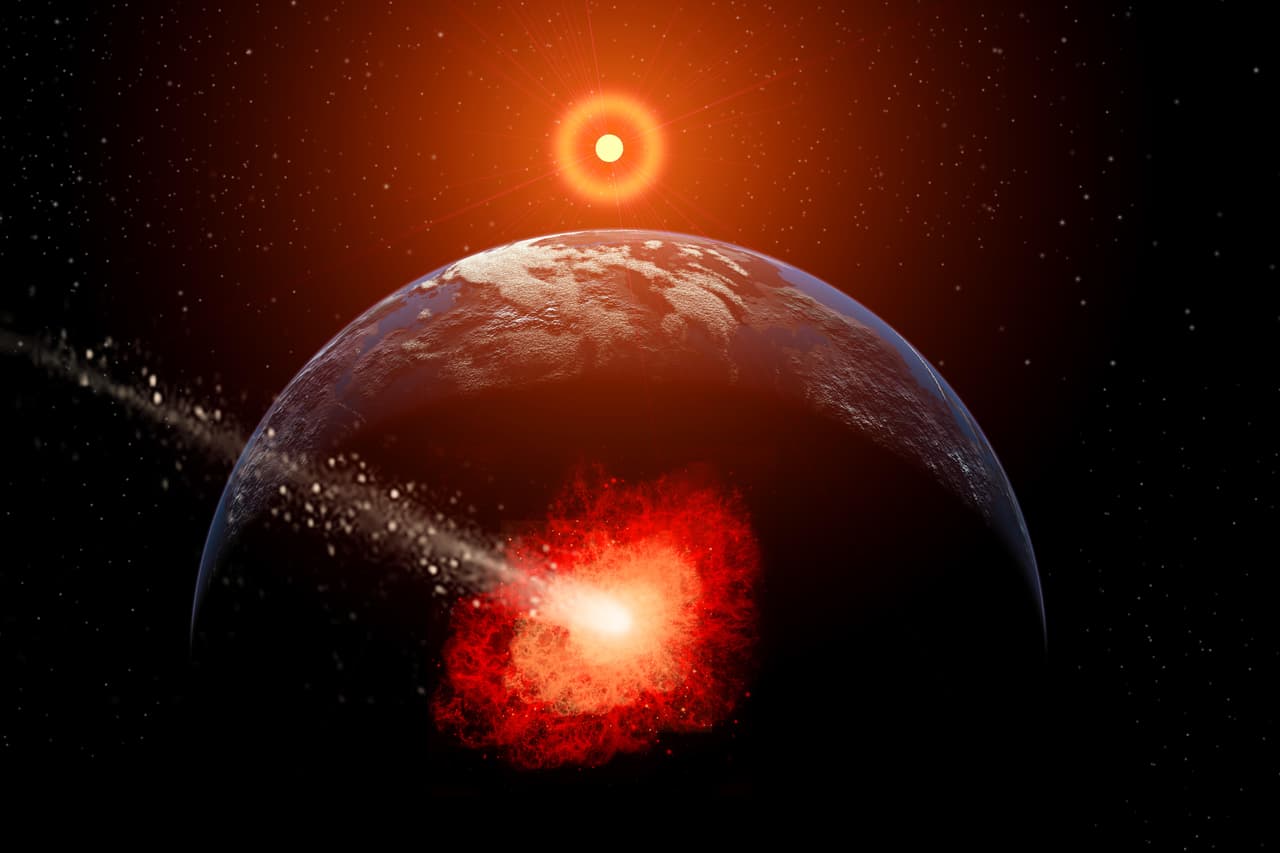 A Comet Hitting A Planet