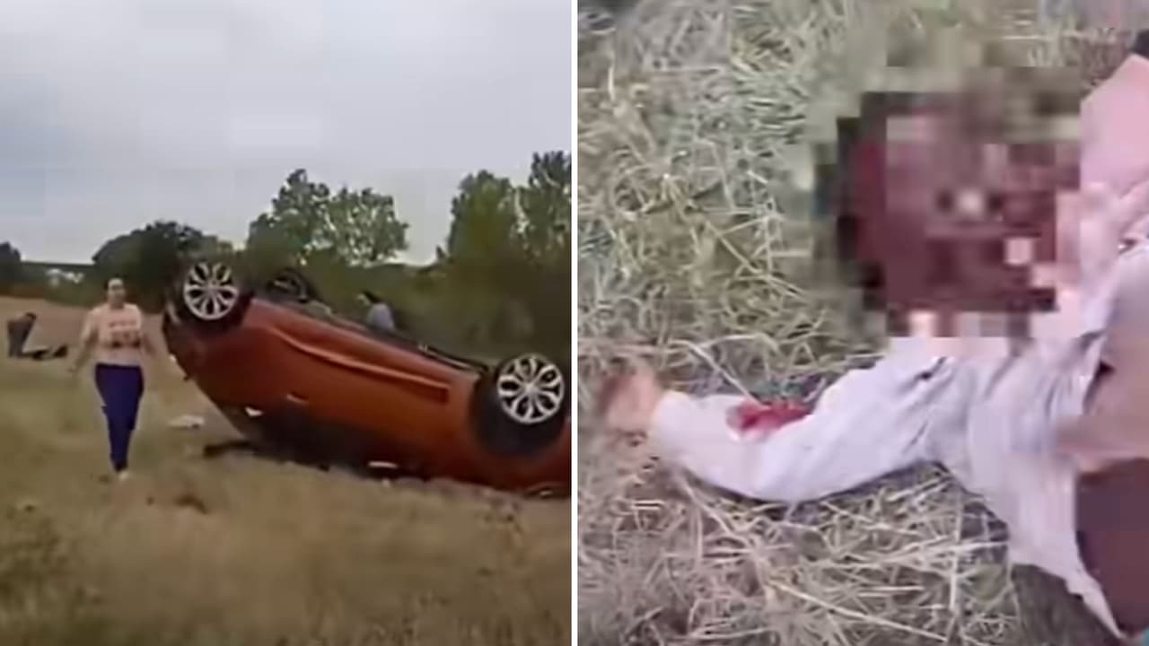 Bebé queda bajo un auto volcado y deja de reaccionar, pero un oficial ‘hace un milagro’