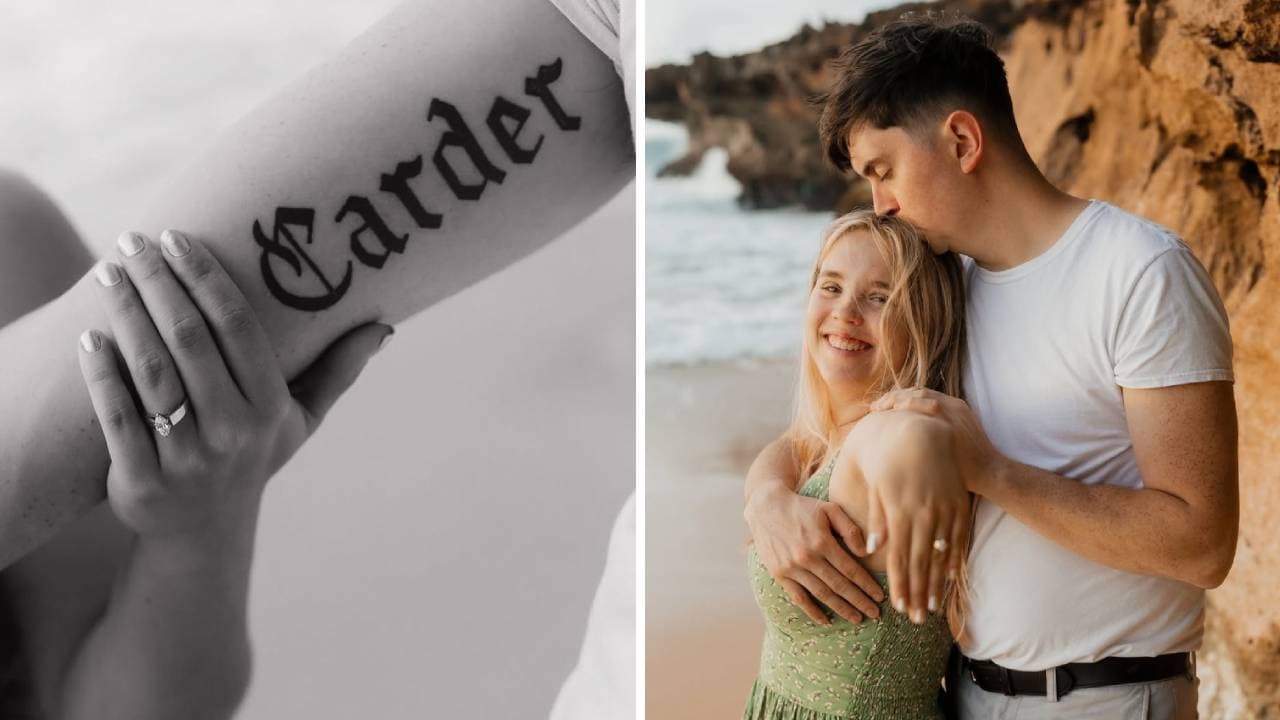 Savannah y su prometido Zach Carder.