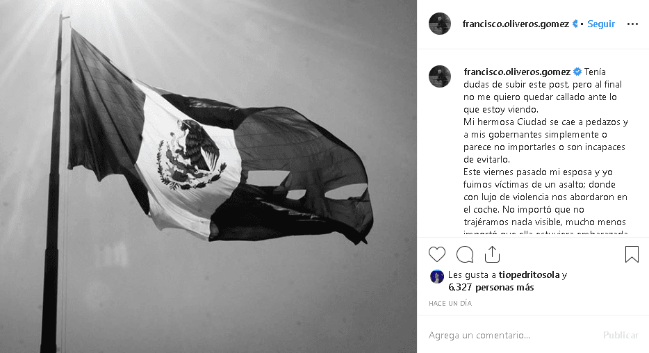 "Fuimos víctimas de un asalto en donde con
<b> lujo de violencia </b>nos abordaron en el coche", escribió.