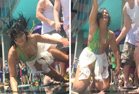 ¡Qué dolor! Demi Lovato sufrió una tremenda caída en una 'pool party'.