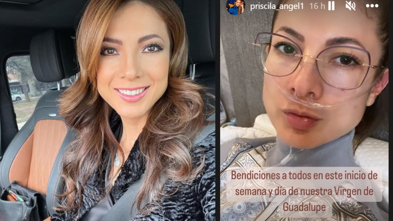 Priscila Ángel volvió a dejarse ver conectada al oxígeno (izq.) en medio del misterio que la rodea acerca de su salud.