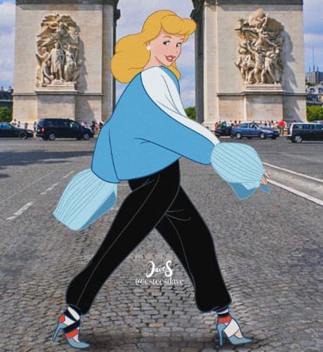 <b>Cenicienta</b> fue otra princesa que David Salamanca modernizó con un atuendo muy ‘sporty’ y de inmediato muchos la compararon con la modelo 
<b>Gigi Hadid</b>.