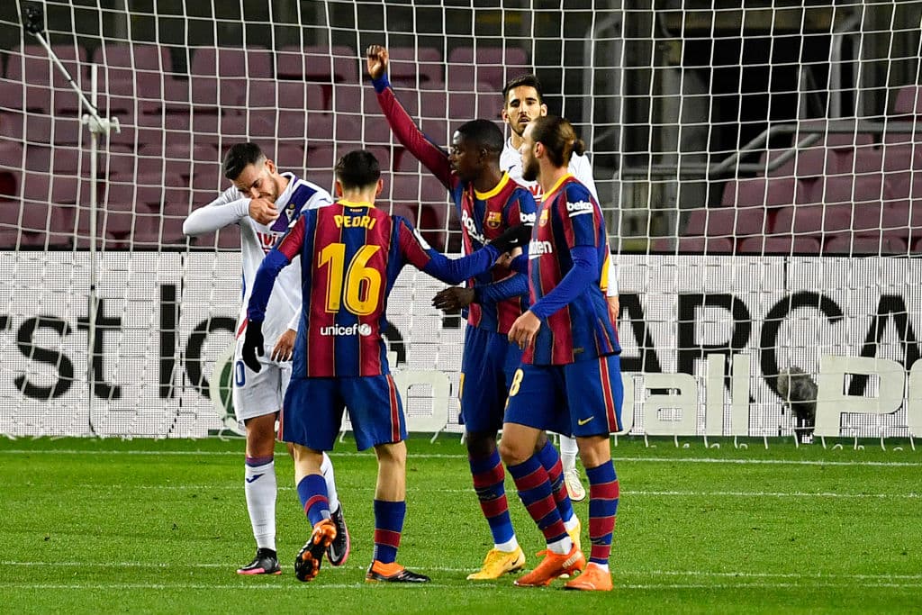 El Barcelona, sin Messi, iguala marcador ante el Eibar. Kike García le daba el triunfo a su equipo con gol al 57, pero fue Ousmane Dembelé quien salvó a los blaugranas y empató al minuto 67, durante la Jornada 16 de LaLiga.