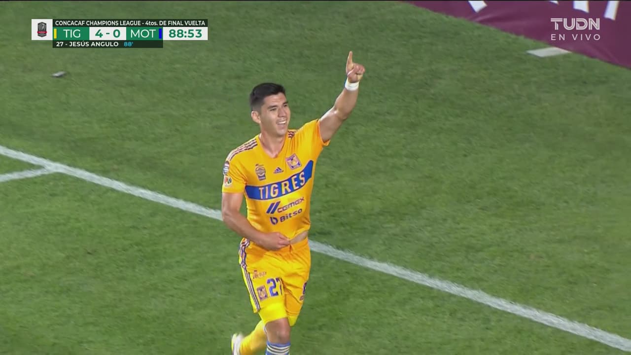 ¡Es goleada! Angulo recibe en el área y cruza para el 4-0