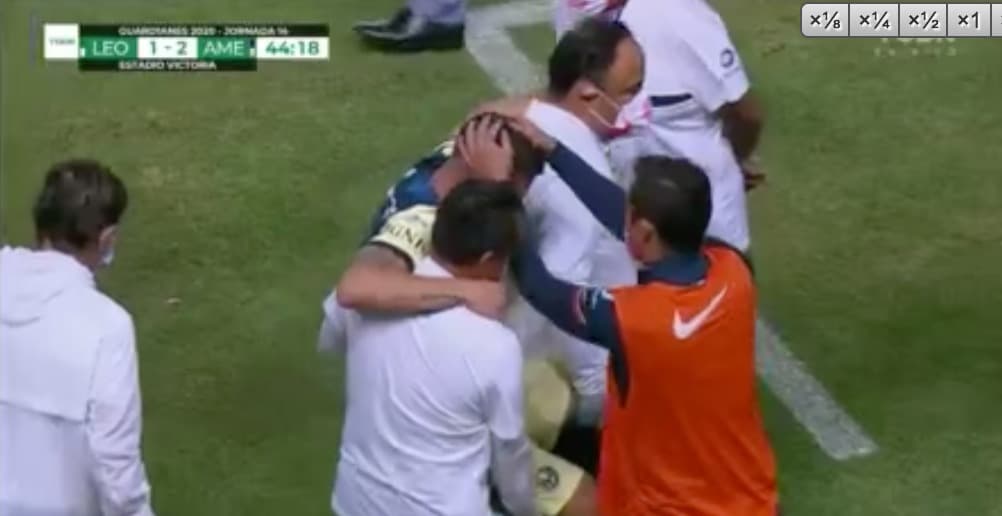 Nicolás Benedetti abandonó el partido frente al León en llanto gracias a una nueva lesión del colombiano.