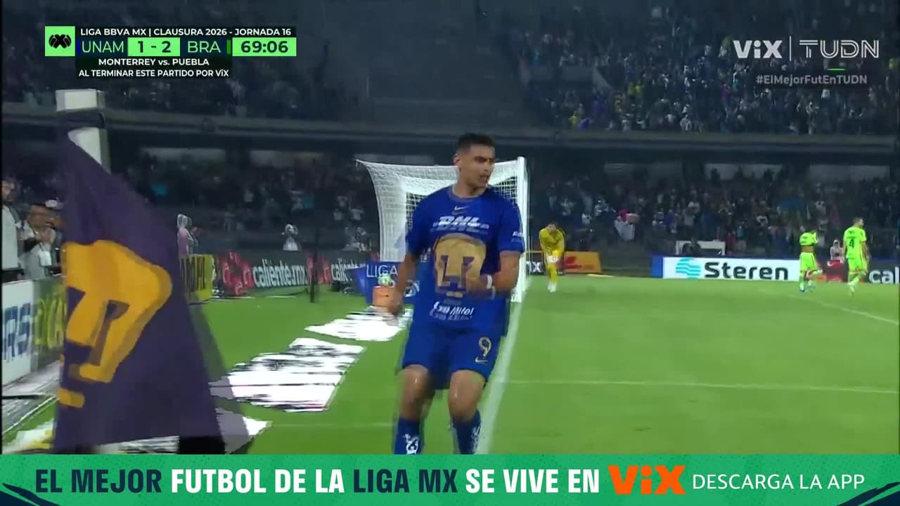 ¡Golazo de Pumas! El Memote con la especialidad de la casa ya empata el partido