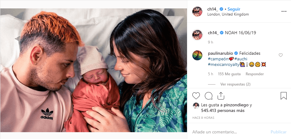 El pasado 16 de junio, cuando se celebró en México el Día del Padre, el futbolista
<b> <a href="https://www.univision.com/famosos/con-el-amanecer-del-dia-del-padre-nacio-noah-el-primer-hijo-de-chicharito-y-sarah-kohan-fotos">Javier 'Chicharito' Hernández se convirtió en papá.</a></b>