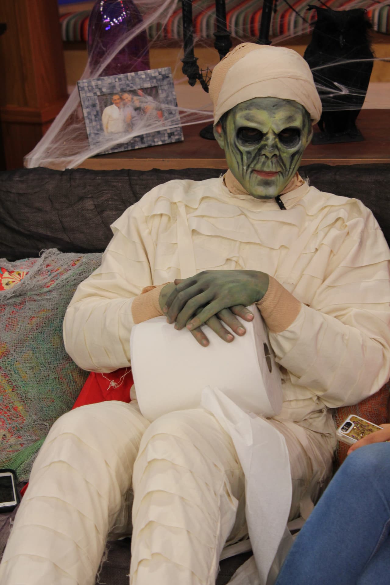 La momia tomando un minuto para descansar en paz.