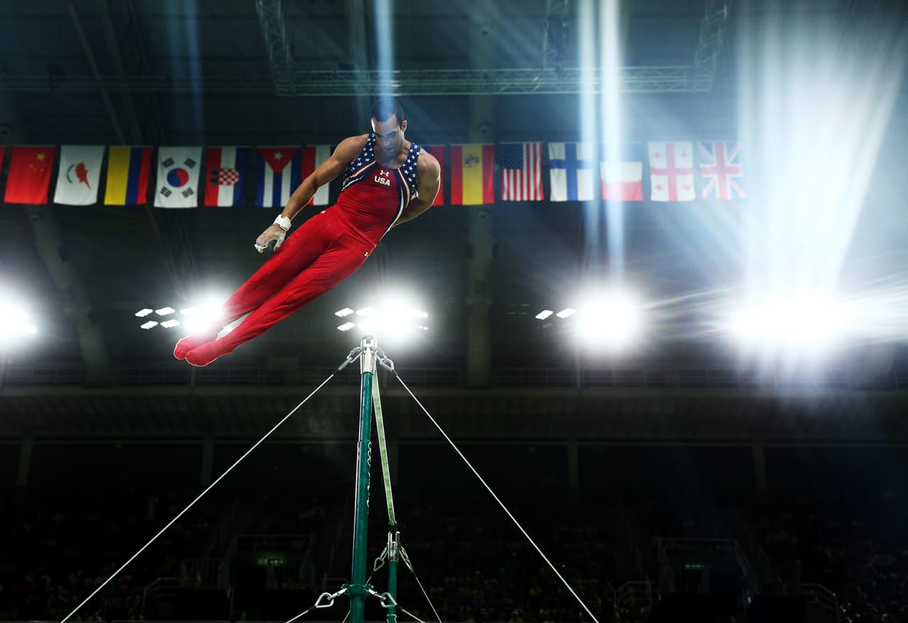 Leyva demostró en Brasil que su especialidad son las barras fijas y paralelas.