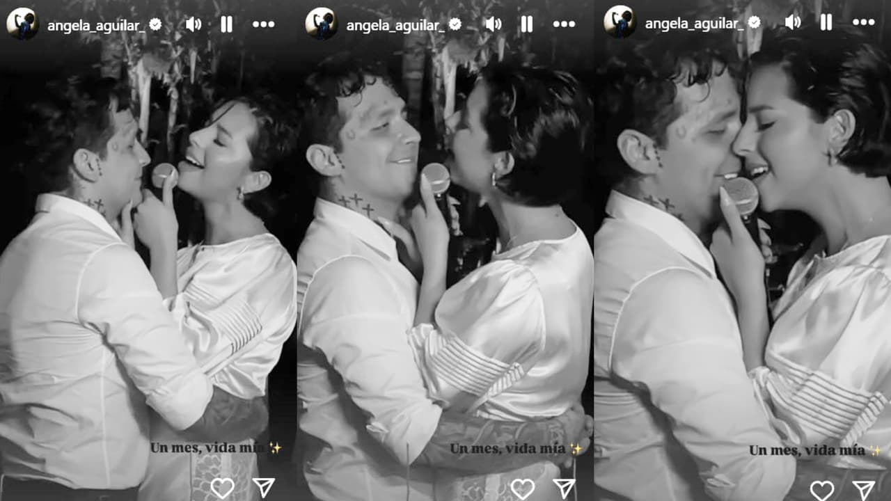 Estas son imágenes del clip que Ángela Aguilar publicó en Instagram para celebrar su primer mes de casada con Christian Nodal. Las imágenes corresponden a su boda del pasado 24 de julio.