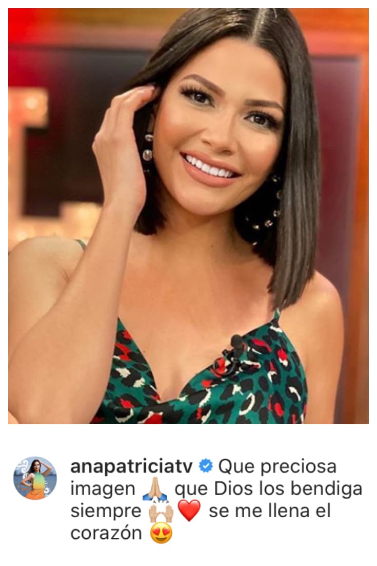 <b>Ana Patricia Gámez</b> le dejó buenos deseos: Qué preciosa imagen. Que Dios los bendiga siempre, se me llena el corazón".