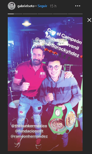 Gabriel Soto es socio de la Fundación No tires la toalla, en la que apoyan a jóvenes talentos del boxeo y las artes marciales mixtas en México.
