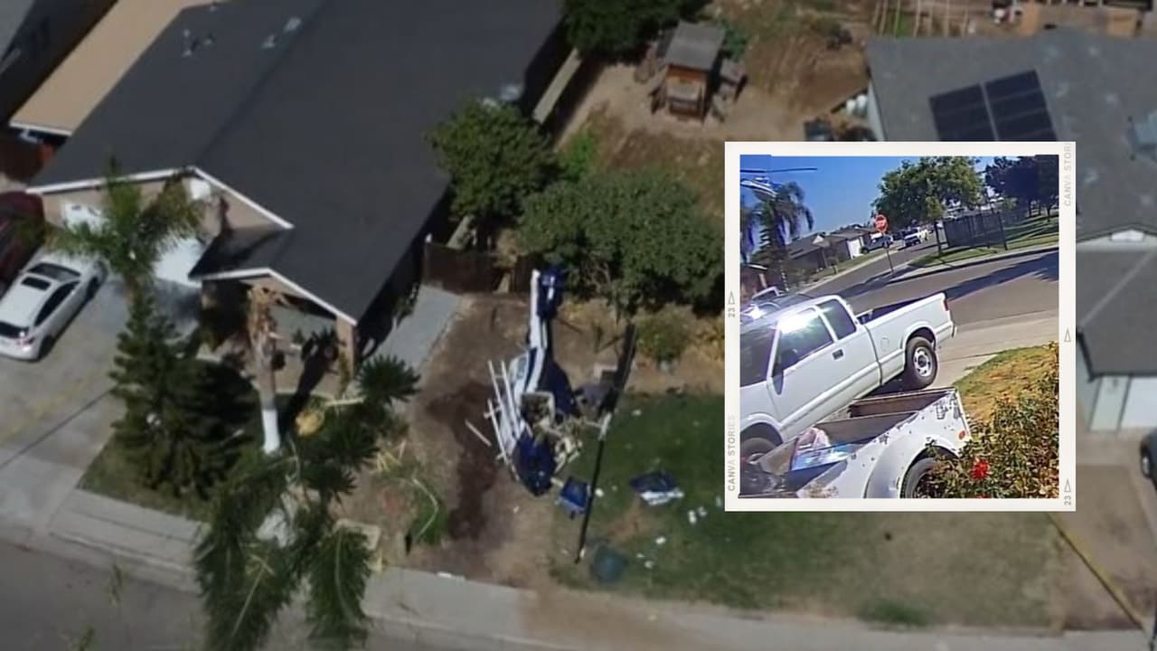 Un helicóptero cae en el patio de una casa en Fresno; no hay víctimas mortales