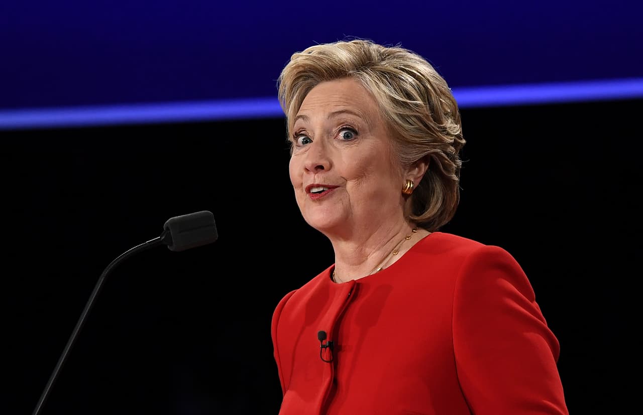 Democratic nominee Hillary Clinton speaks during the first presidential debate at Hofstra University in Hempstead, New York on September 26, 2016. / AFP / Jewel SAMAD (Photo credit should read JEWEL SAMAD/AFP/Getty Images)