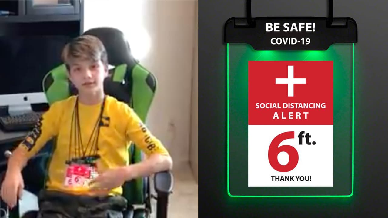 Niño de 12 años crea credencial para mantener el distanciamiento social en Houston