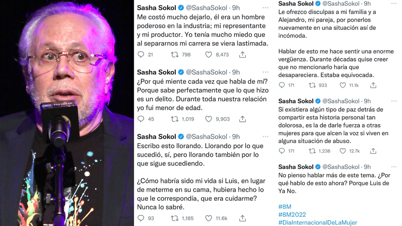 La acusación de Sasha Sökol ocurrió dos días después de una serie de declaraciones que dio Luis de Llano en una entrevista.
