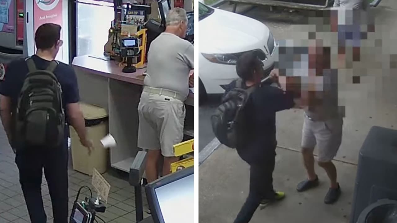 Captado en cámara: Le tira un café a un anciano y luego lo golpea en una tienda de Florida