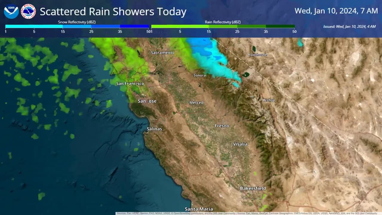 Hora por hora: lluvias en la Bahía, Sacramento y el Valle Central ocasionadas por un frente frío