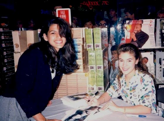 Eva Mendes de 15 años y Alyssa Milano de 17.
