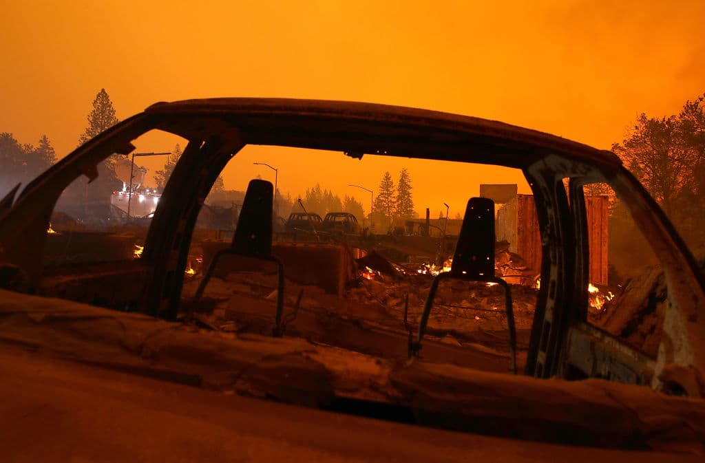 Un auto destruido por el Camp Fire en Paradise. Justin Sullivan/Getty Images