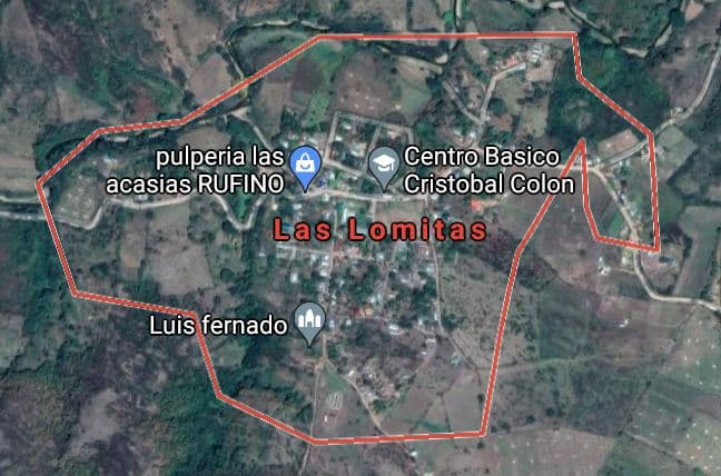 El poblado de Las Lomitas, en el norte de Honduras.
