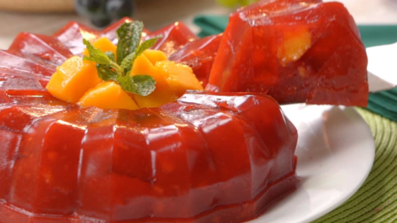 Gelatina de chile dulce con mango