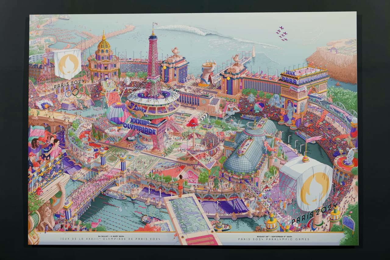 Poster conmemorativo de los Juegos Olímpicos 2024.