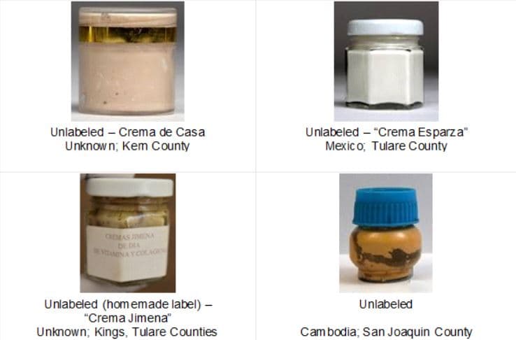 Funcionarios de salud piden a las personas evitar las cremas que son hechas a mano, no llevan etiqueta o están en recipientes que no estén sellados cuando los compra.