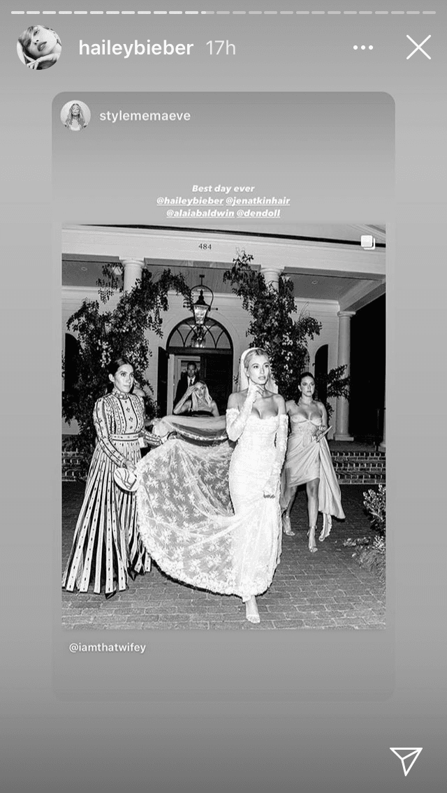 "¡
<b><a href="https://www.univision.com/famosos/las-fotos-de-la-boda-religiosa-de-justin-bieber-y-hailey-baldwin-el-velo-el-esmoquin-y-mas-fotos" target="_blank">Tengo tanta suerte</a></b> de ser tu esposo!", inició su mensaje, "¡Me enseñas tanto todos los días y me haces un hombre mejor!". 
<br>