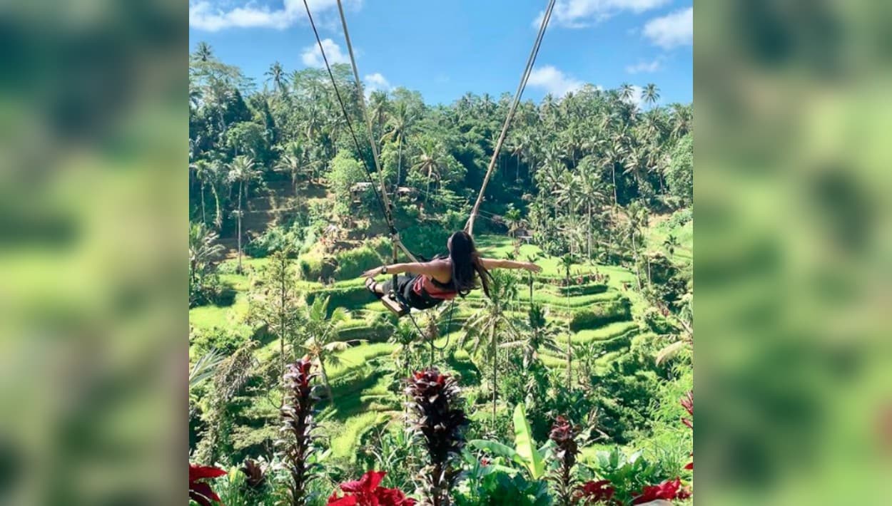 Otra de las aventuras de Ana Brenda incluyó subir a este columpio que le ayudó a "perder el miedo".