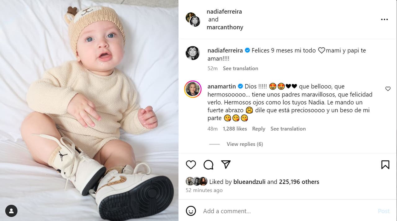 Marc Anthony y Nadia Ferreira presentan a su hijo.