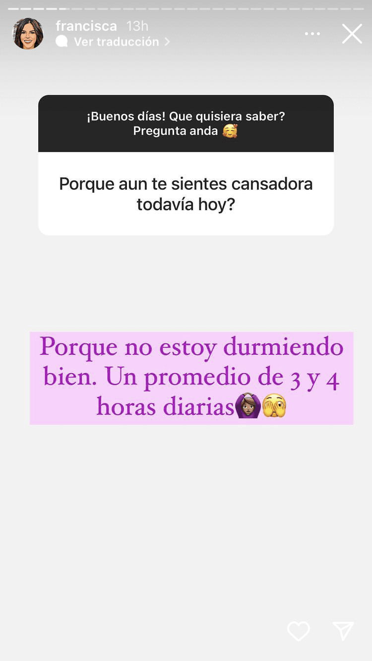 Ser presentadora y mamá de tiempo completo ha hecho que la dominicana se sienta agotada, y no duerma las horas suficientes que desearía.