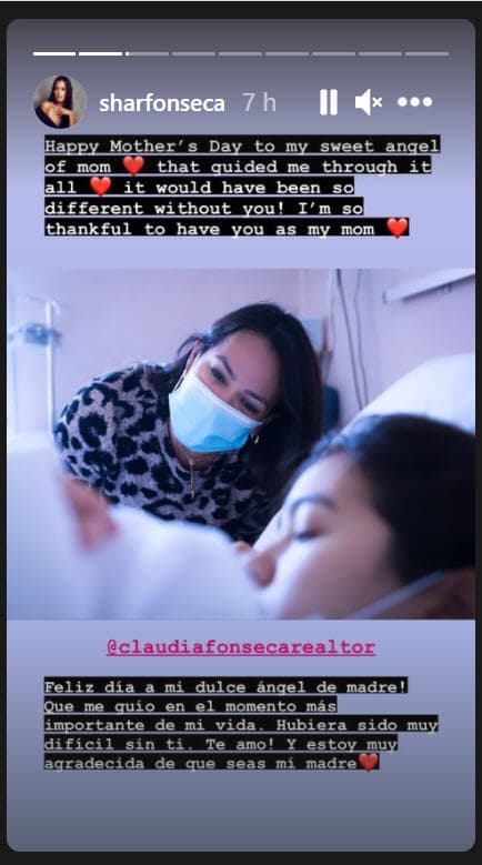 También aprovechó para felicitar a su mamá, Claudia, a quien le agradeció haber estado con ella el día en que se convirtió en madre. 
<br>