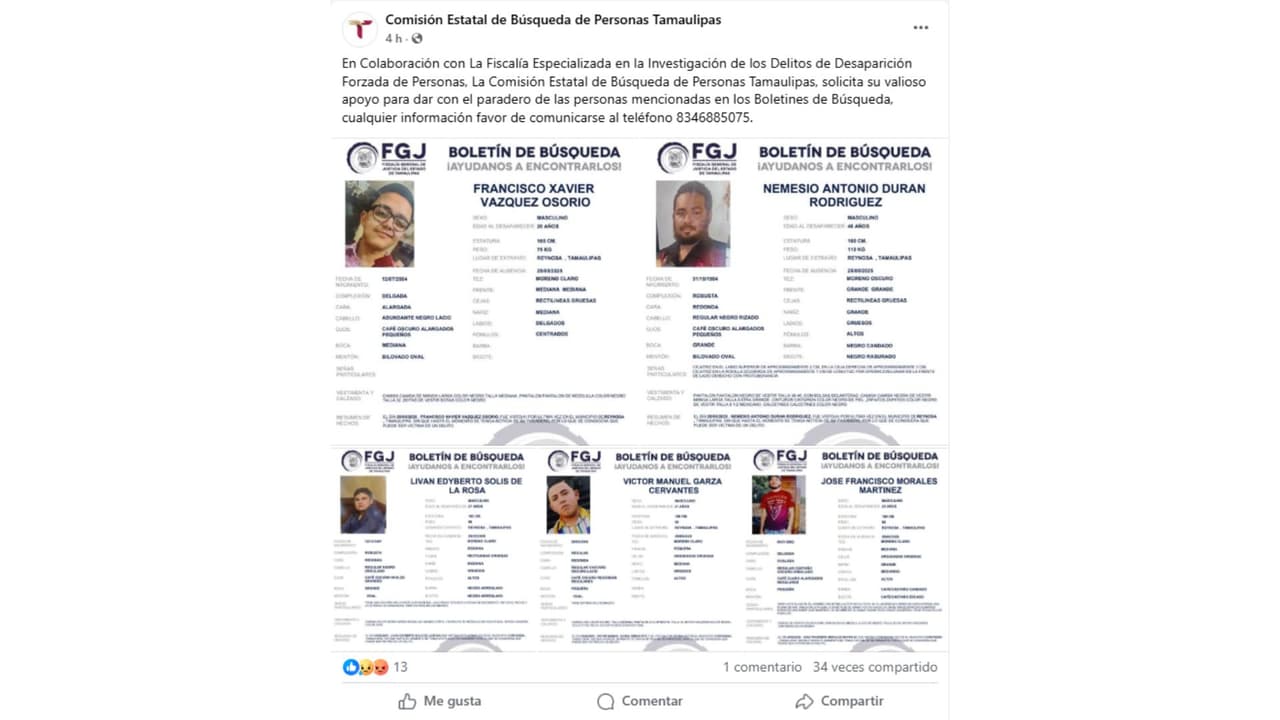Emiten fichas de búsqueda de Grupo Fugitivo.