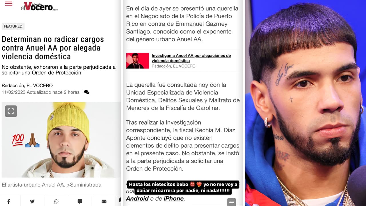 Anuel AA publicó estos mensajes tras darse a conocer que autoridades de Puerto Rico habrían decidido no levantar cargos en su contra tras la denuncia que presentó su ex Astrid Cuevas.