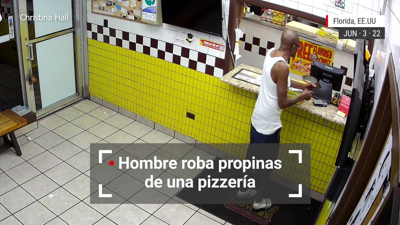 Graban a hombre robando propinas de una pizzería en el condado de Pinellas 