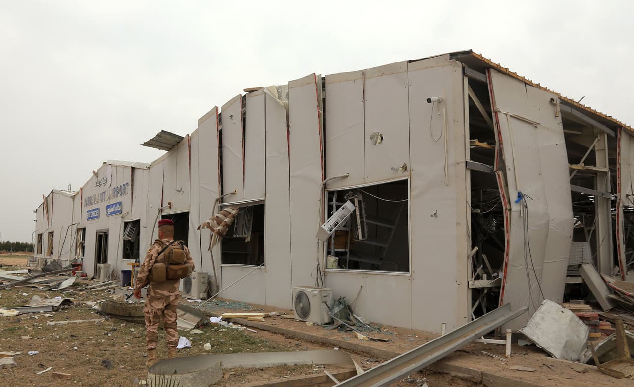 Así quedó el aeropuerto de Karbala tras el bombardeo de fuerzas de EEUU y Reino Unido.