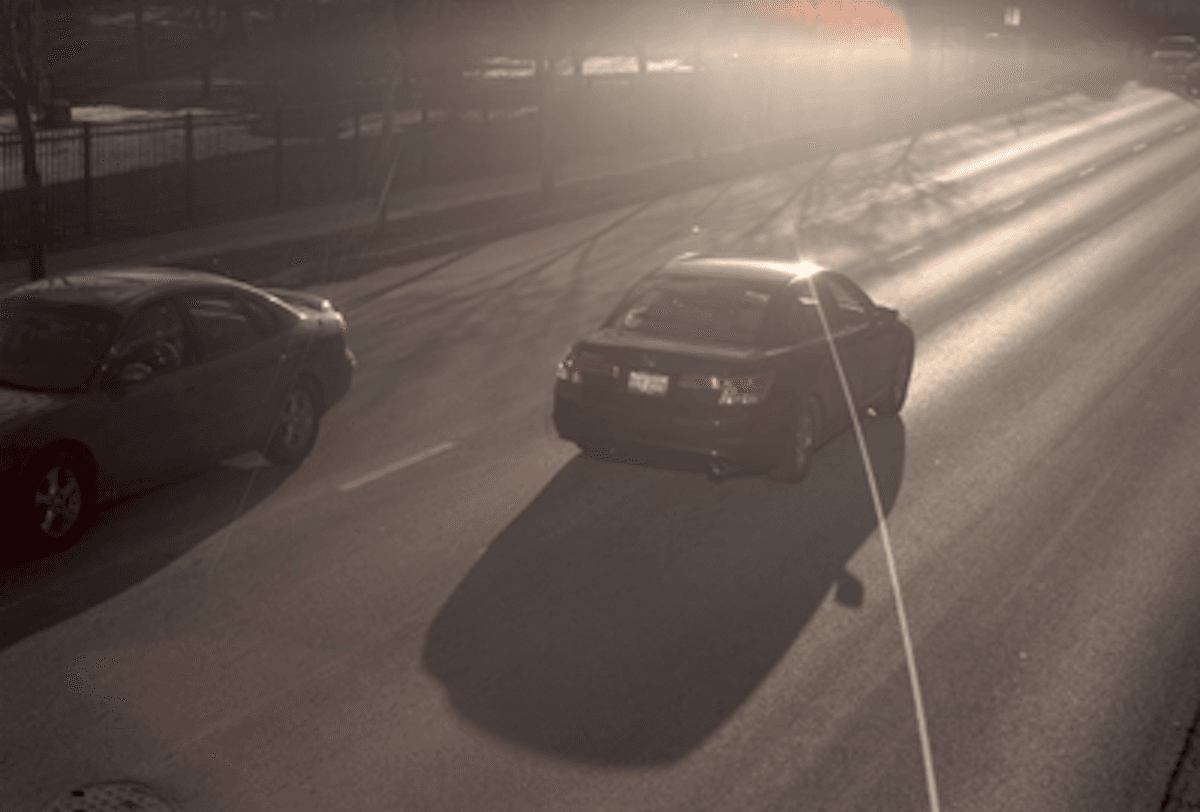 En imagen, se ve el presunto vehículo del sospechoso. Un Honda Accord.